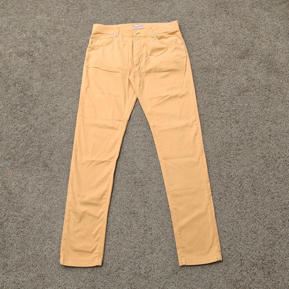 MARCO PESCAROLO Mens Pants 35 Peach Cotton Silk Quiet Luxury - Picture 2 of 16